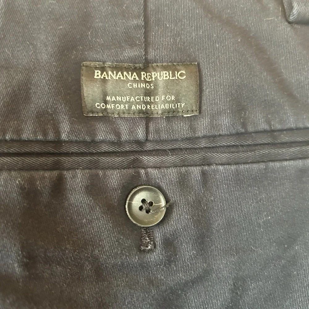 Banana Republic Men Aiden Navy Chino 32x32 Preppy Classic Business Casual
